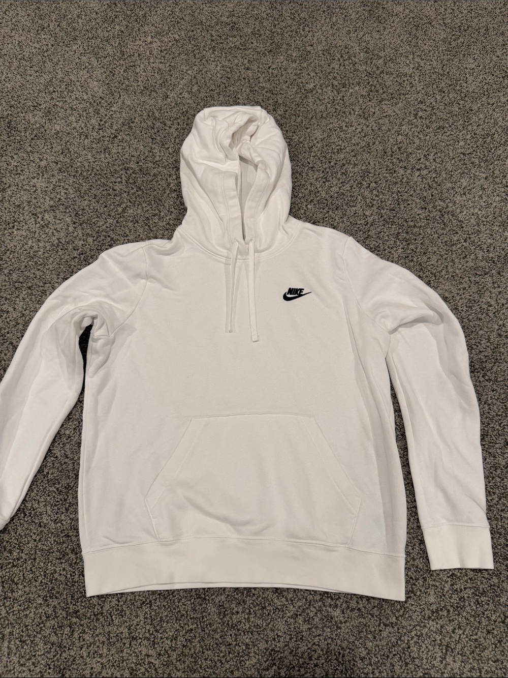 Nike White Pullover Hoodie with Black Swoosh